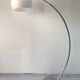Floor lamp arc 1970 chrome and plastic marble
