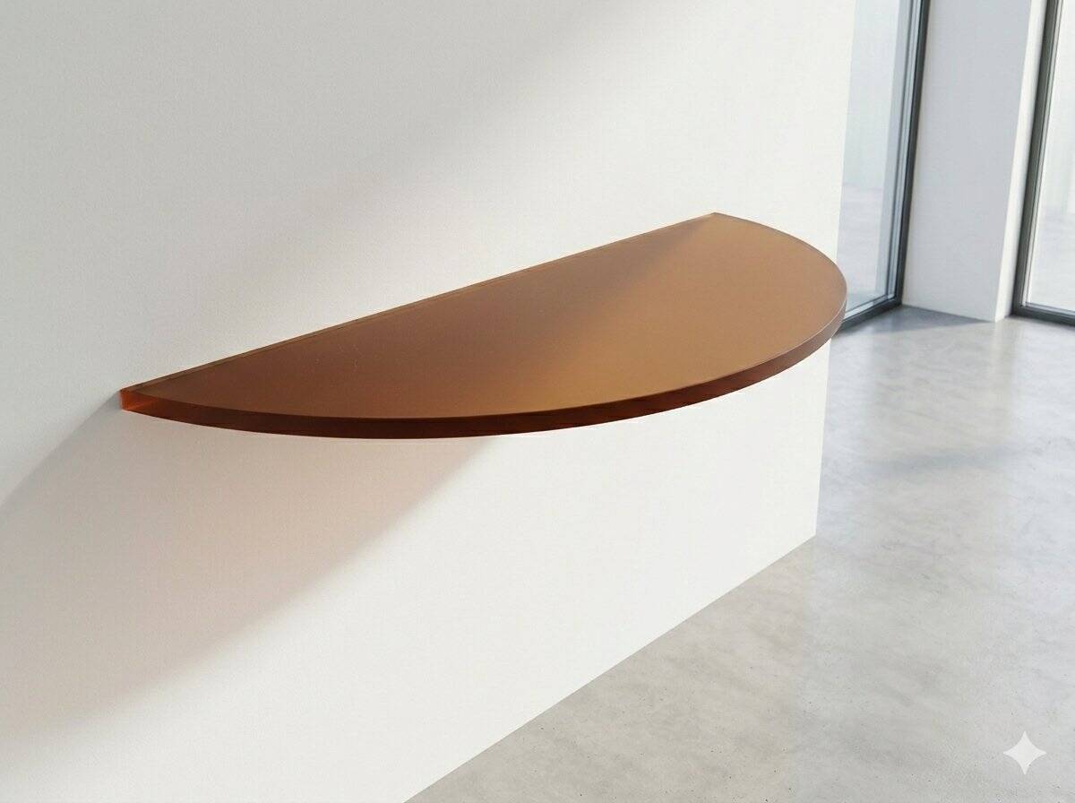 Étagère de console en verre acrylique orange, années 1970