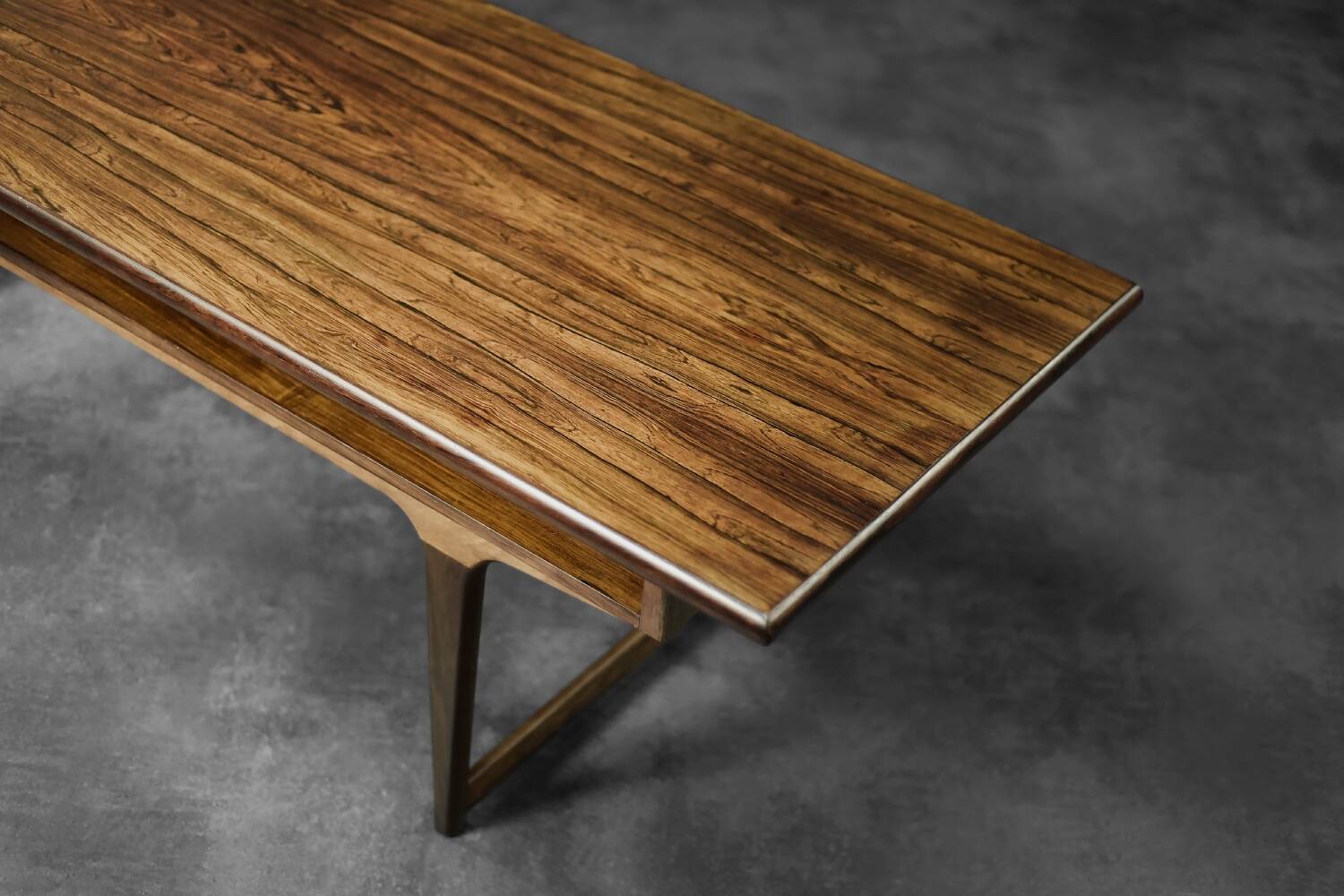 Vintage Mid-Century Modern Danish Rosewood Coffee Table with Shelf, 1960s