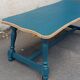 Wood and blue coffee table
