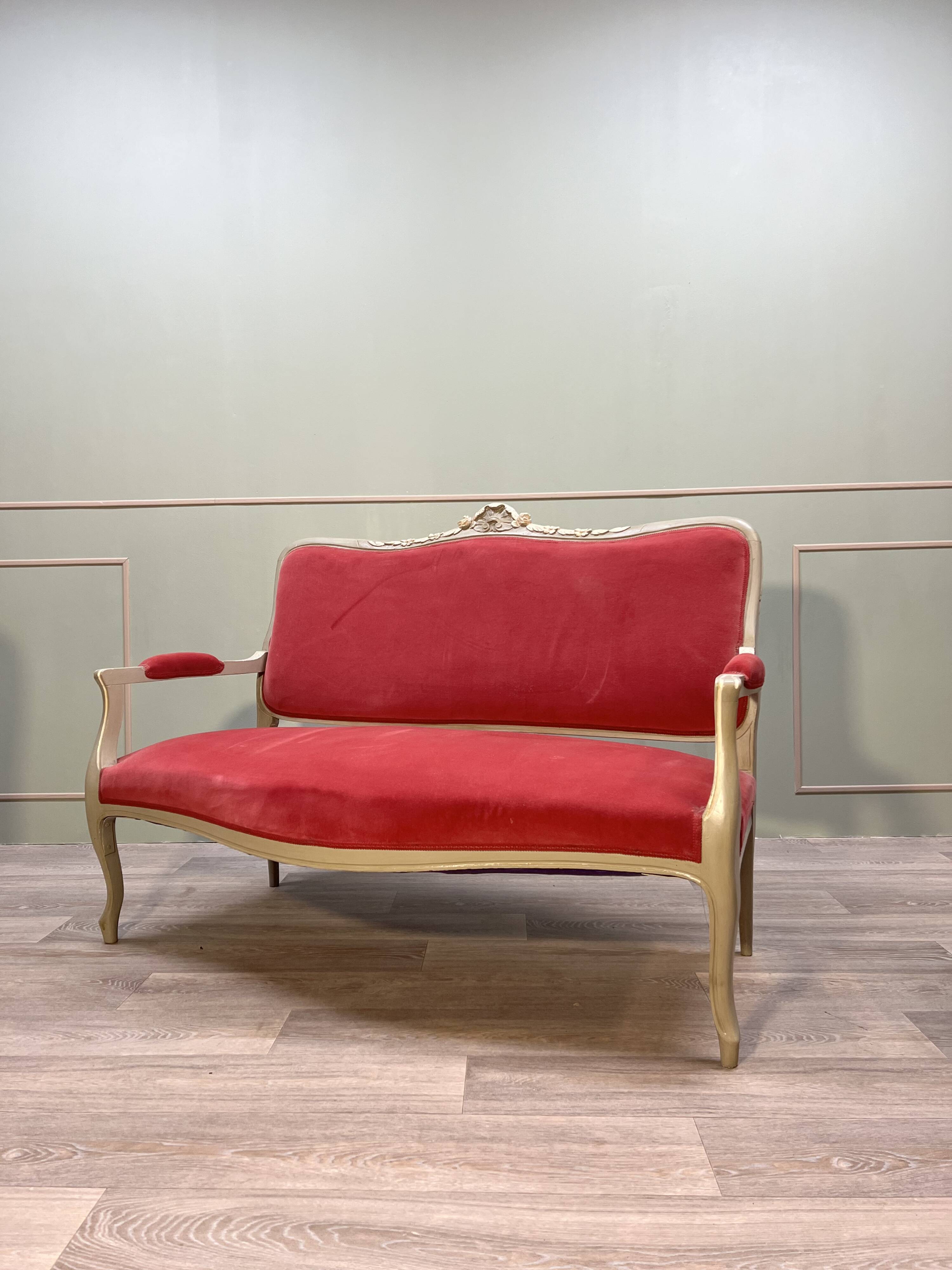 Louis xv style painted wood living room xix eme century