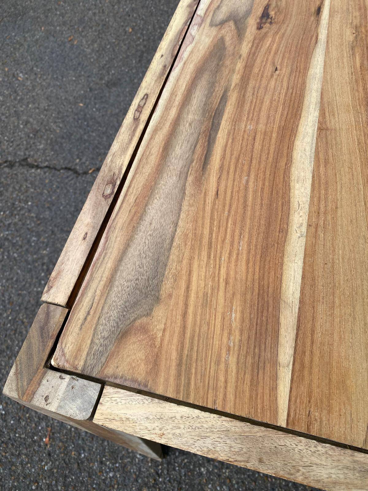 Dining table 175x80 renovated in raw solid acacia Tikamoon 6/8 people