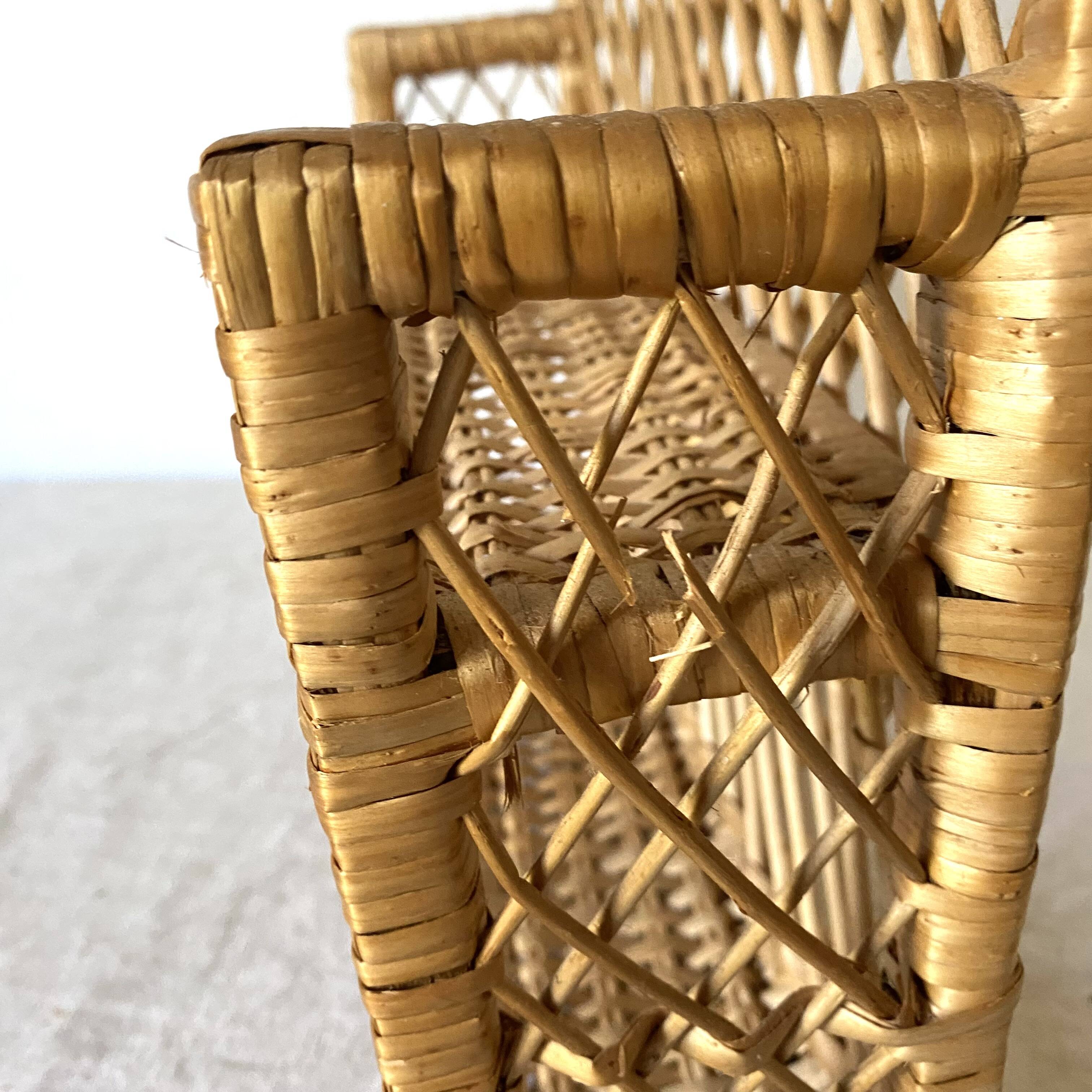 Vintage rattan shelf