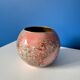 Vintage Laque Line Planter | Decorative Ball Vase with Glass Inserts