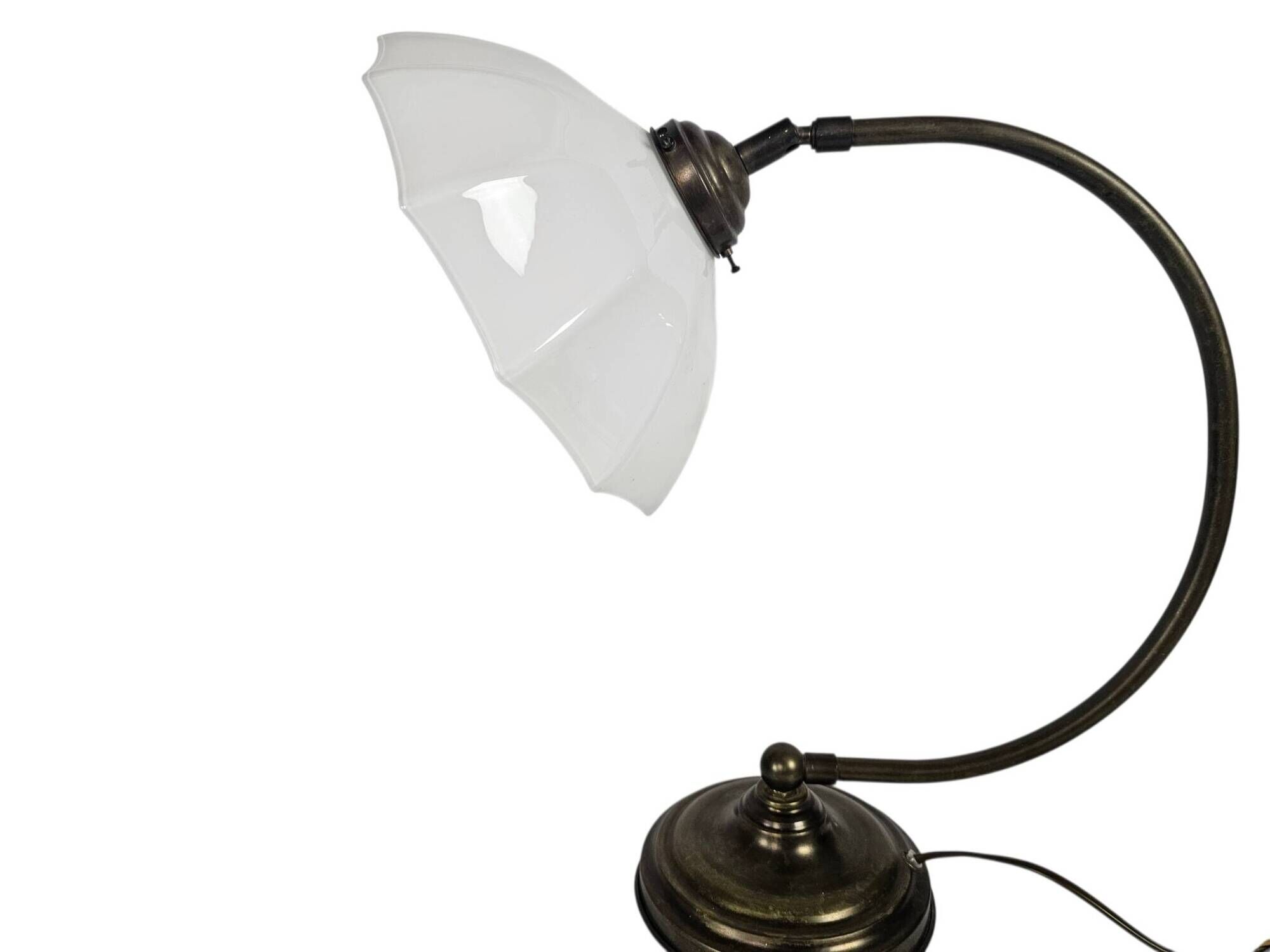 Banker's lamp - table lamp - opaline glass - brass - 3rd quarter of the 20t
