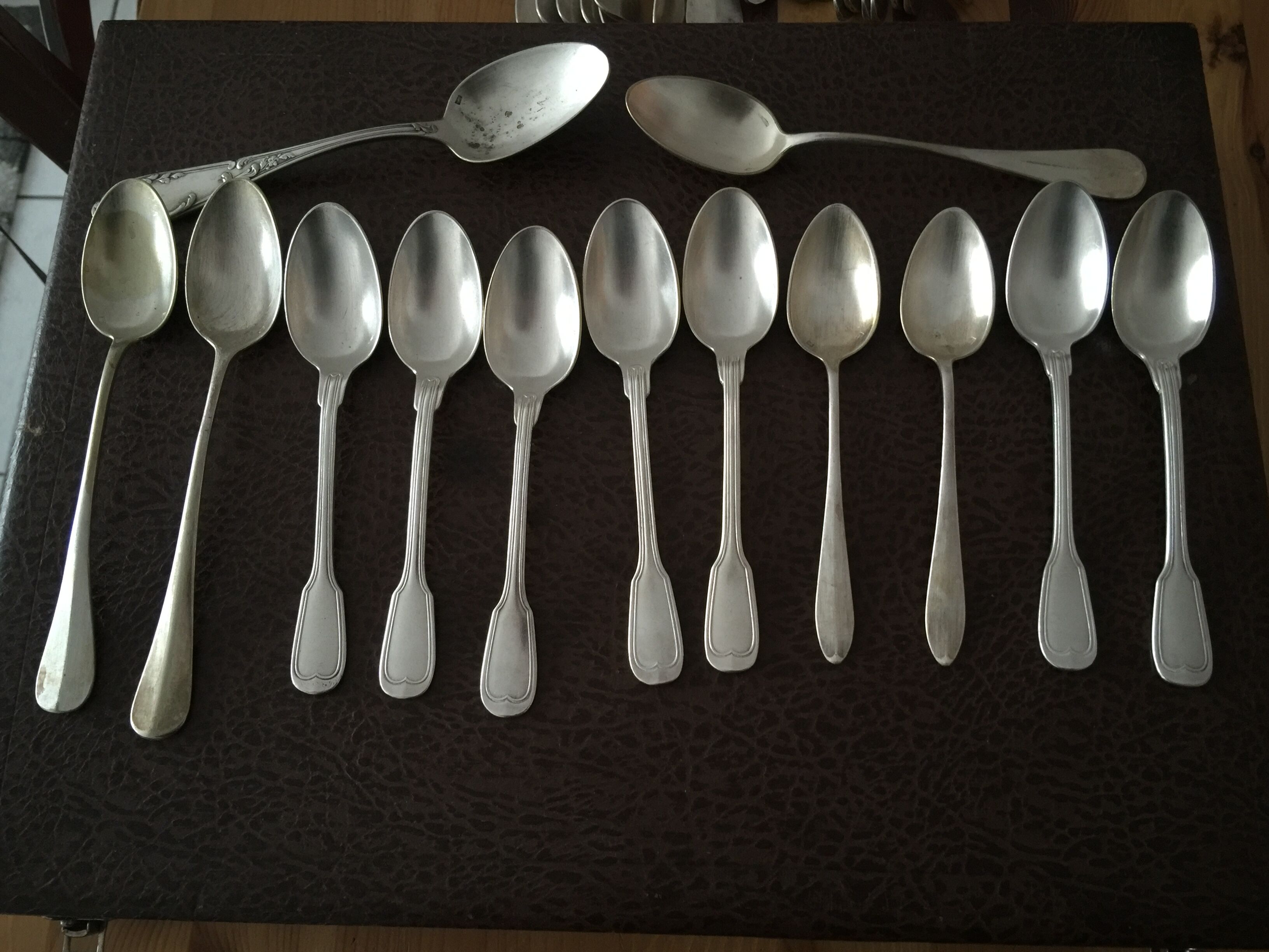 Silver metal cutlery