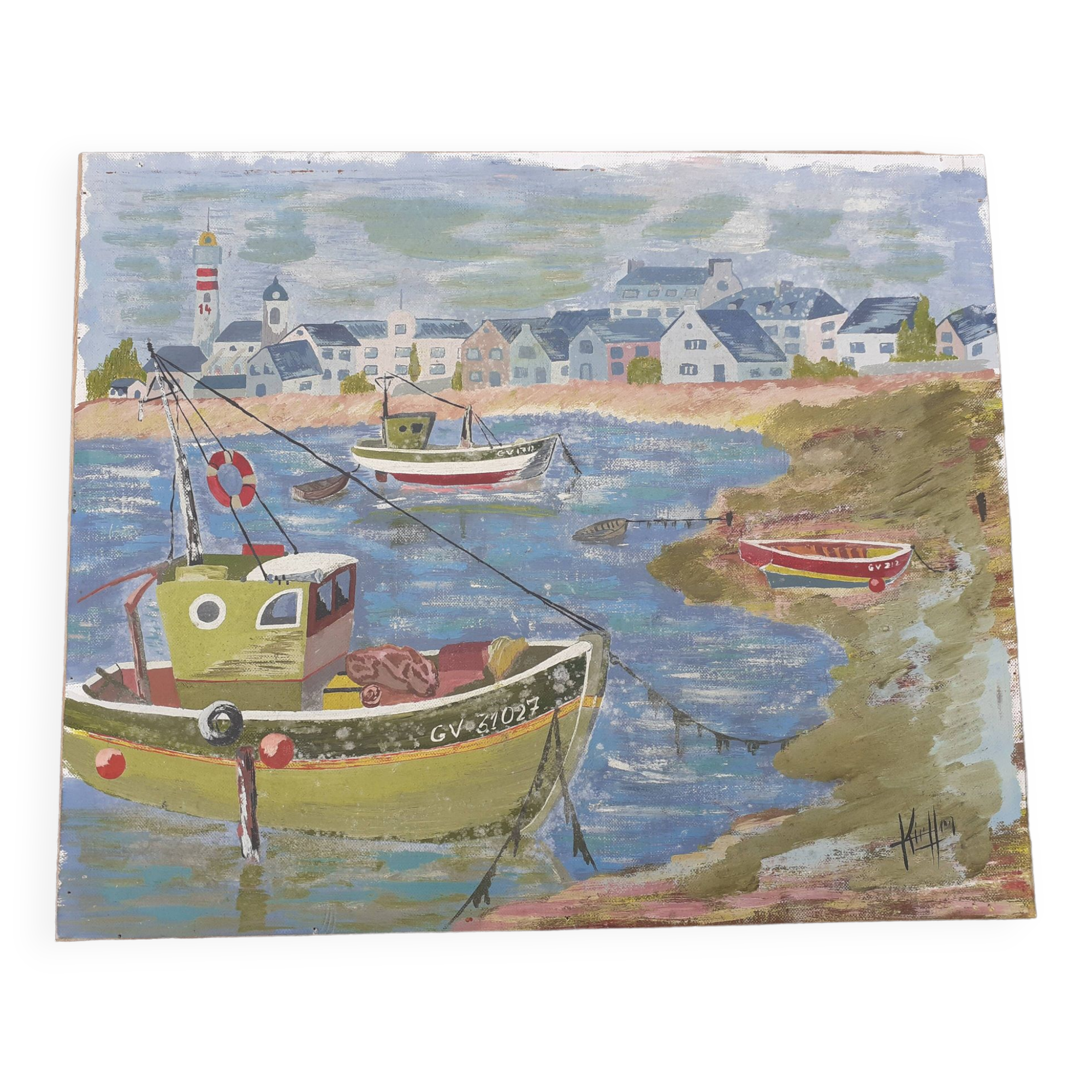 Oil "Fishing boats at Port Le Guilvinec"