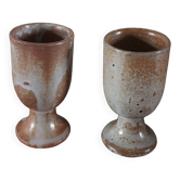 Set 2 vintage marbled stoneware mazagrans