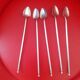 5 spoons silver metal straws for cocktail