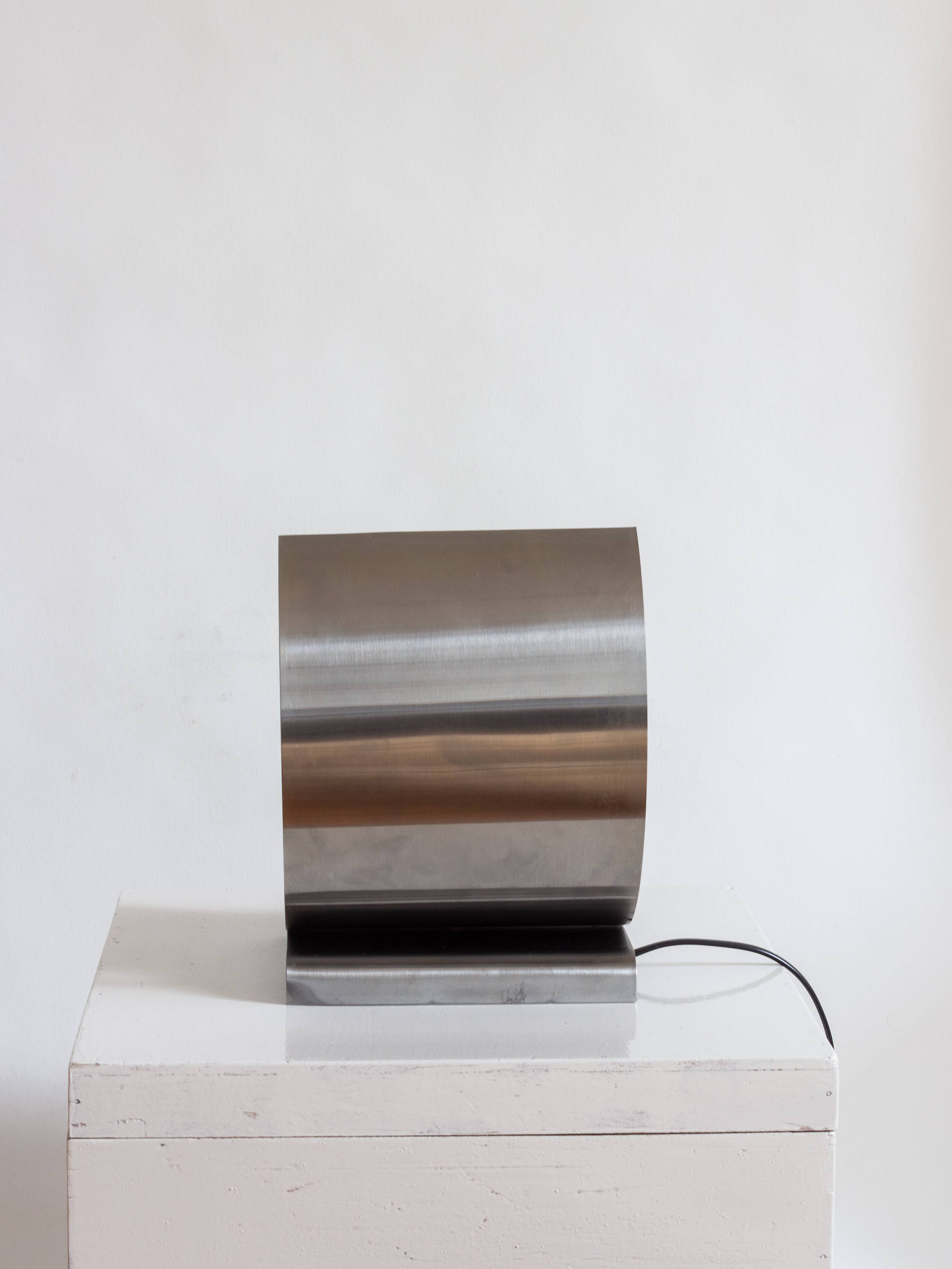 Lampe en acier et opaline - Années 70