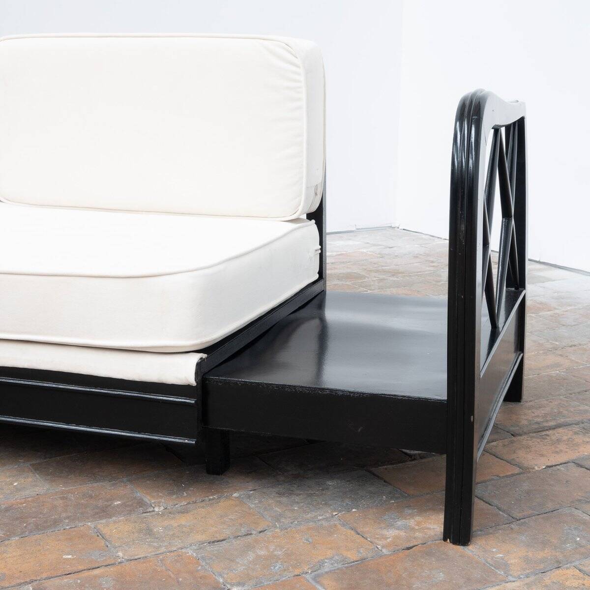 Modular Sofa in Velvet and Wood by Paolo Buffa, 1950s