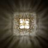 pair vintage wall lamps 60s golden crystal fine gold
