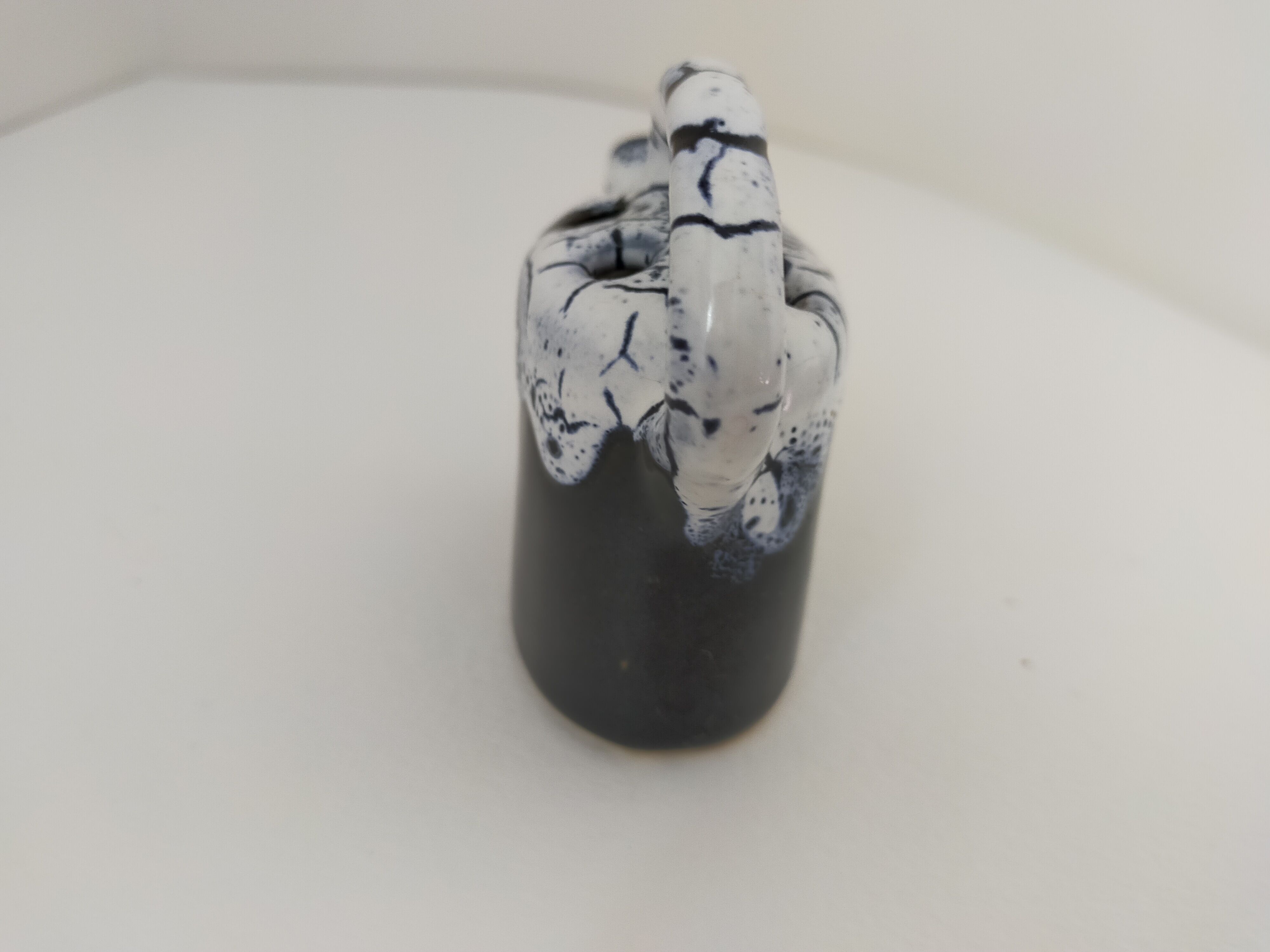 picnic blue ceramic watering can