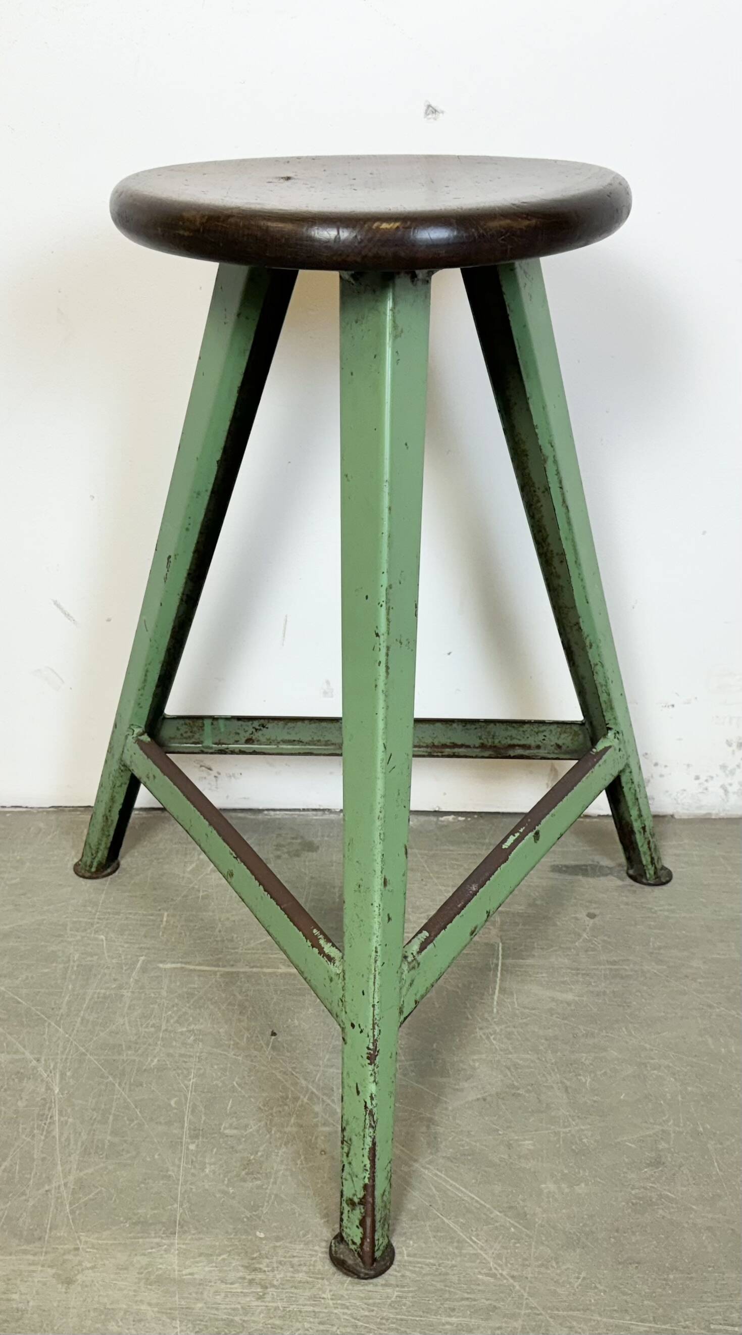Green Industrial Workshop Stool, 1960s