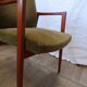 Fauteuil de bureau scandinave en teck et velours vert