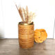 Porte parapluies vintage rotin laiton