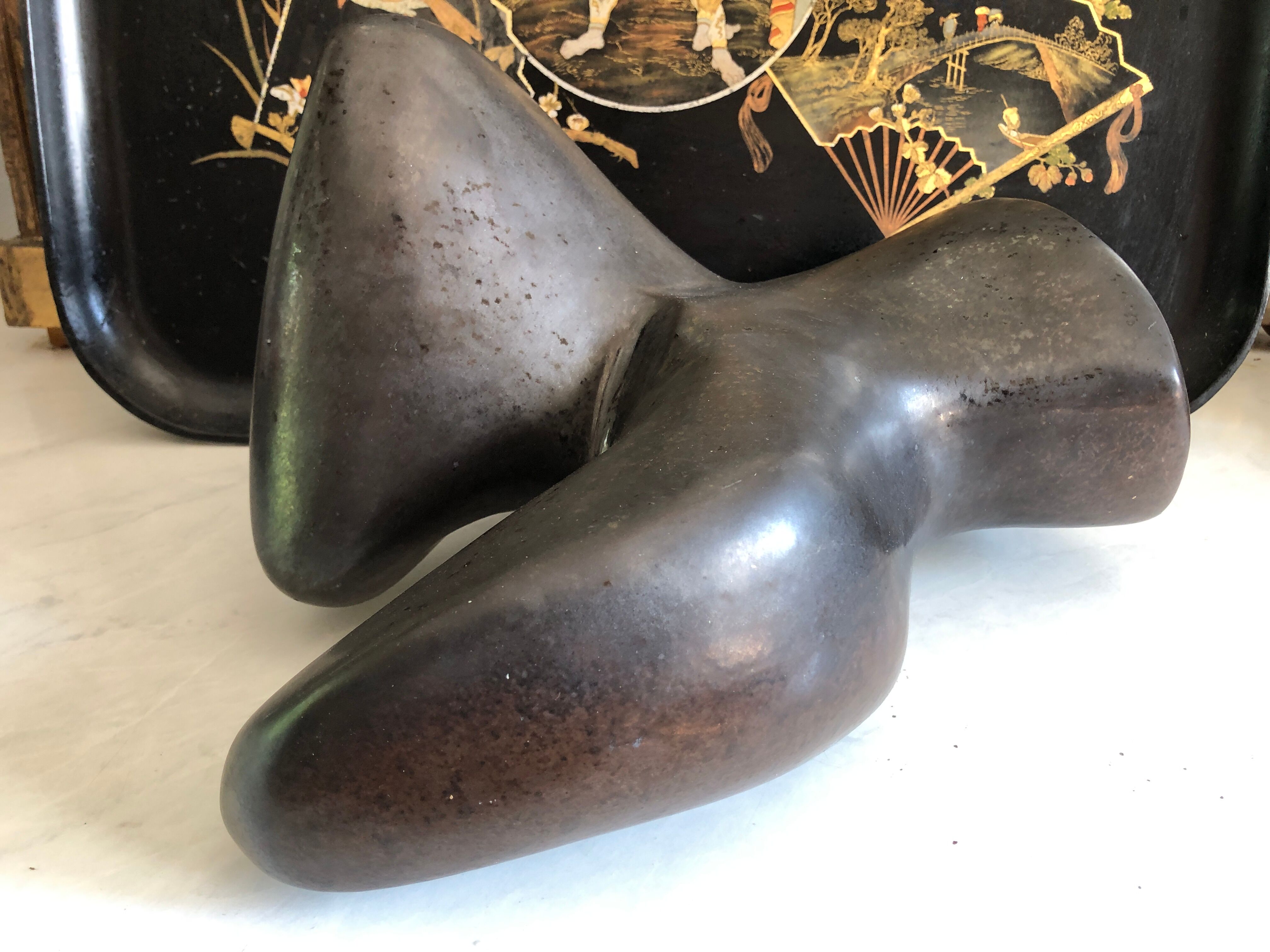 Black Ceramic/Female Nude/signed Tim Orr 1961/Mid century/Vintage
