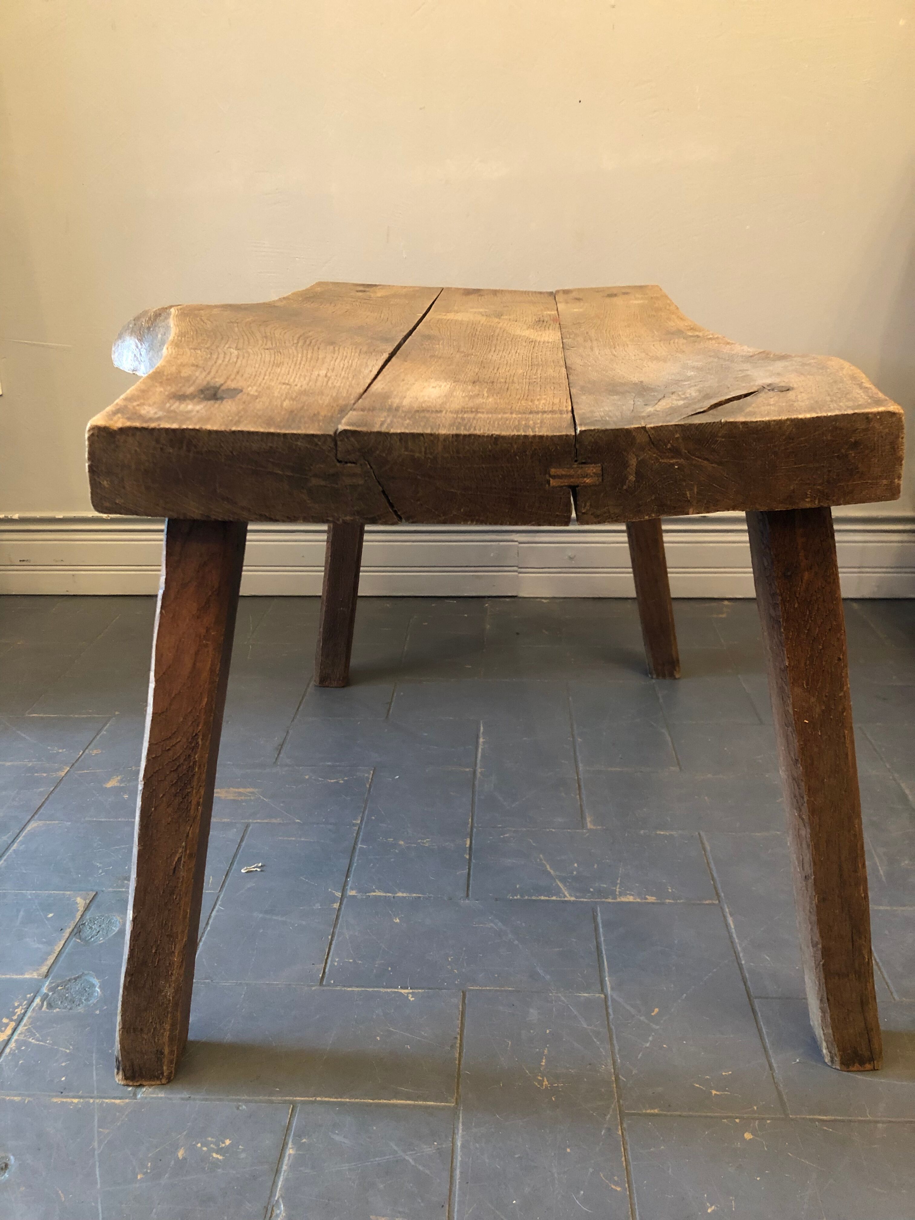 Brutalist oak coffee table