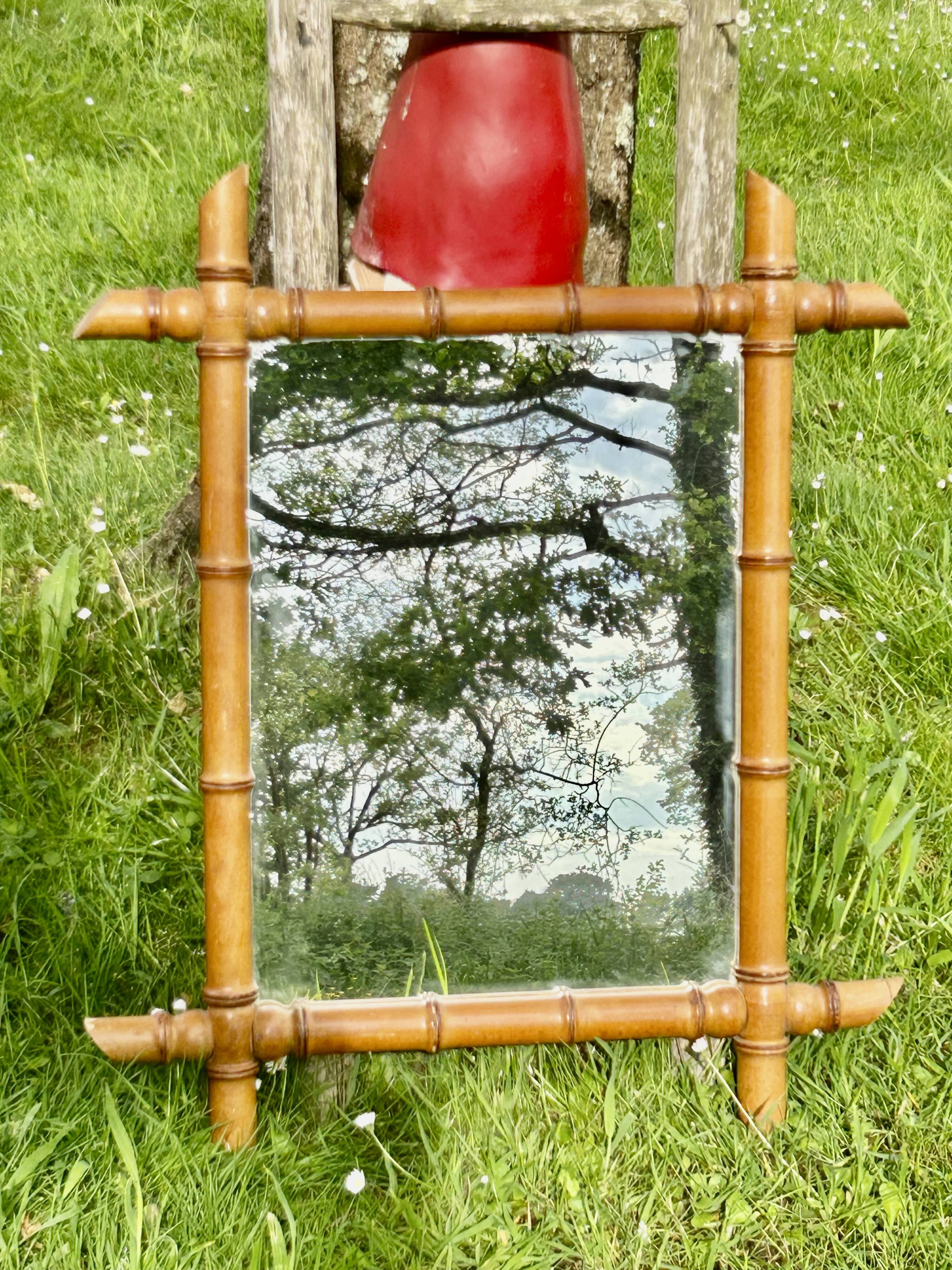 Large format for this type of faux bamboo mirror 70 cm.