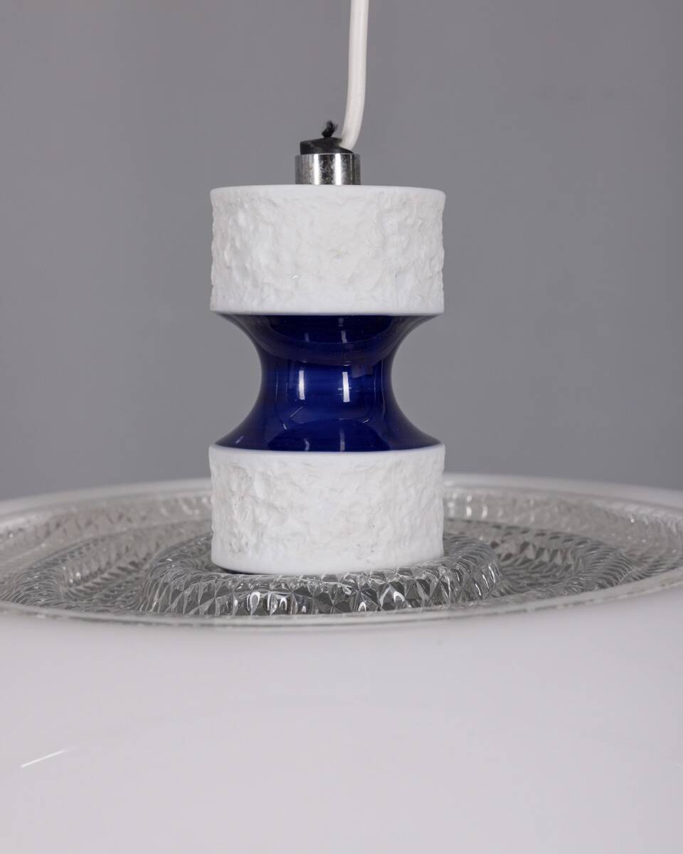 Vintage 1970s white plastic chandelier, Italian design