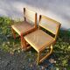 Paire de chaises cannées bois vernis vintage