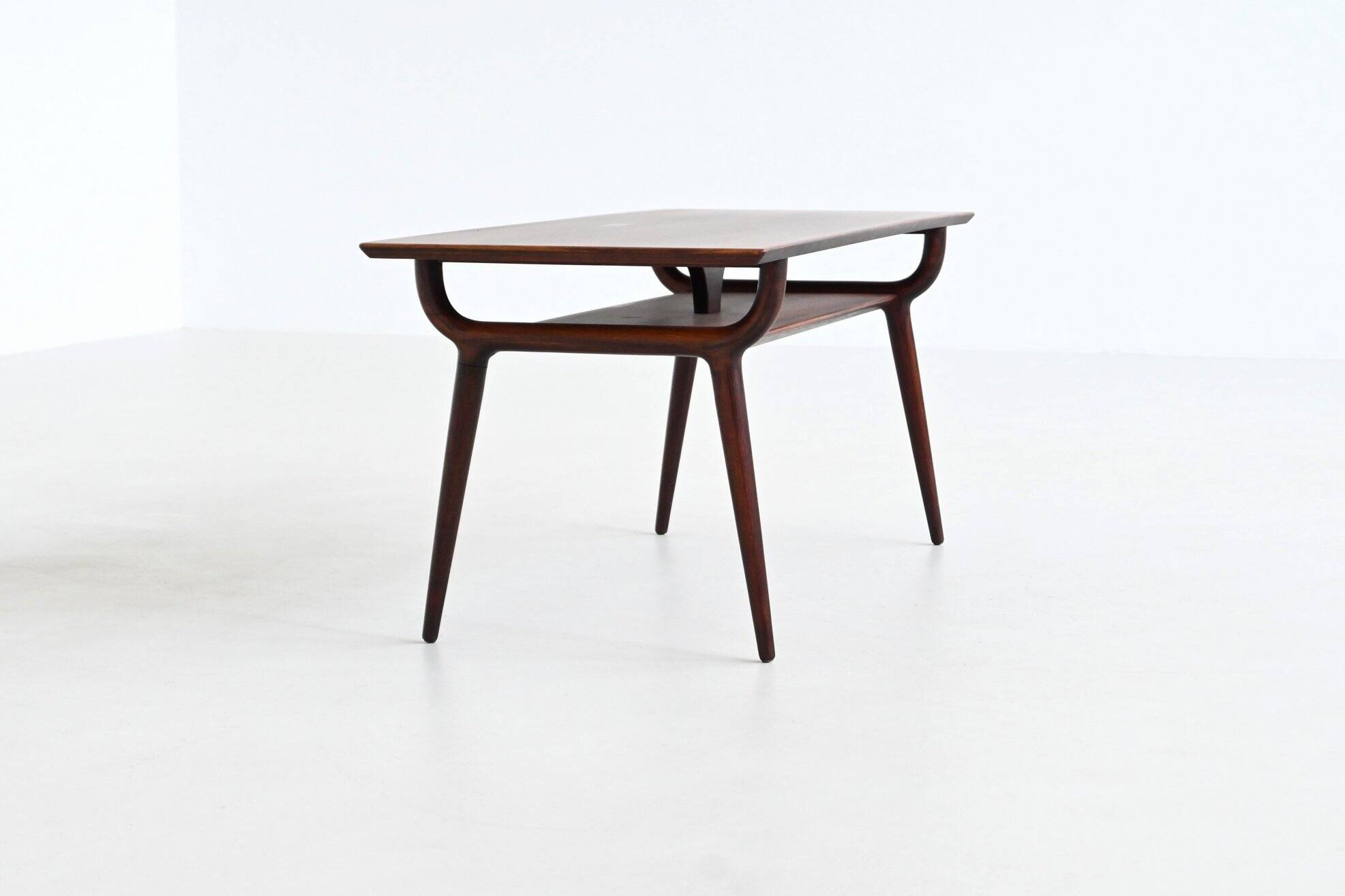 Gunni Omann sculptural coffee table rosewood Omann Jun Denmark 1958