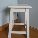 Square workshop stool painted white