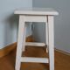 Square workshop stool painted white