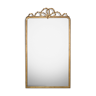 Antique mirror with bow crest 126x220cm