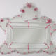 Exceptional Extra Large Size Vintage Pink Murano Glass Wall Mirror, 1950s