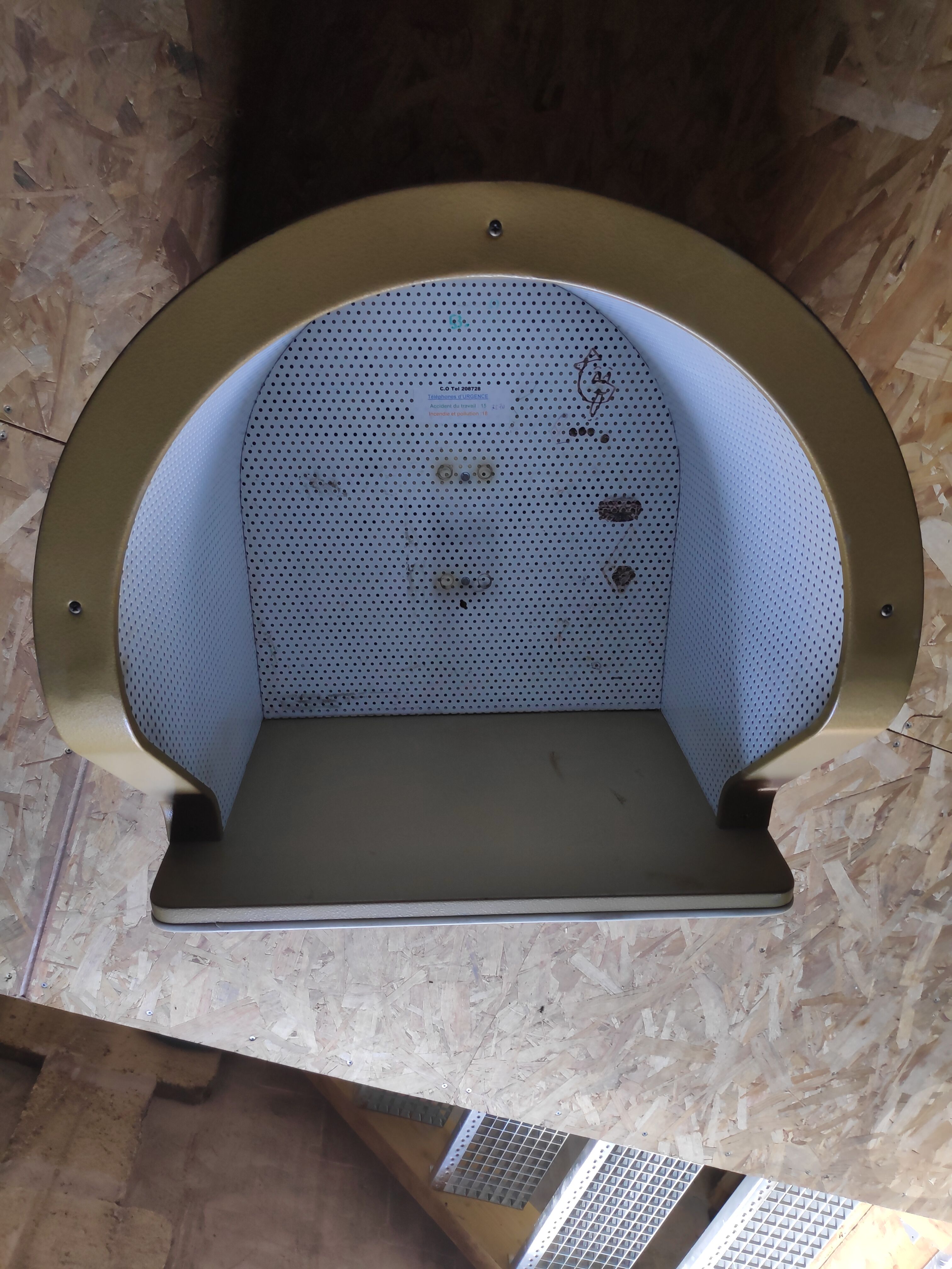 Vintage workshop wall phone booth