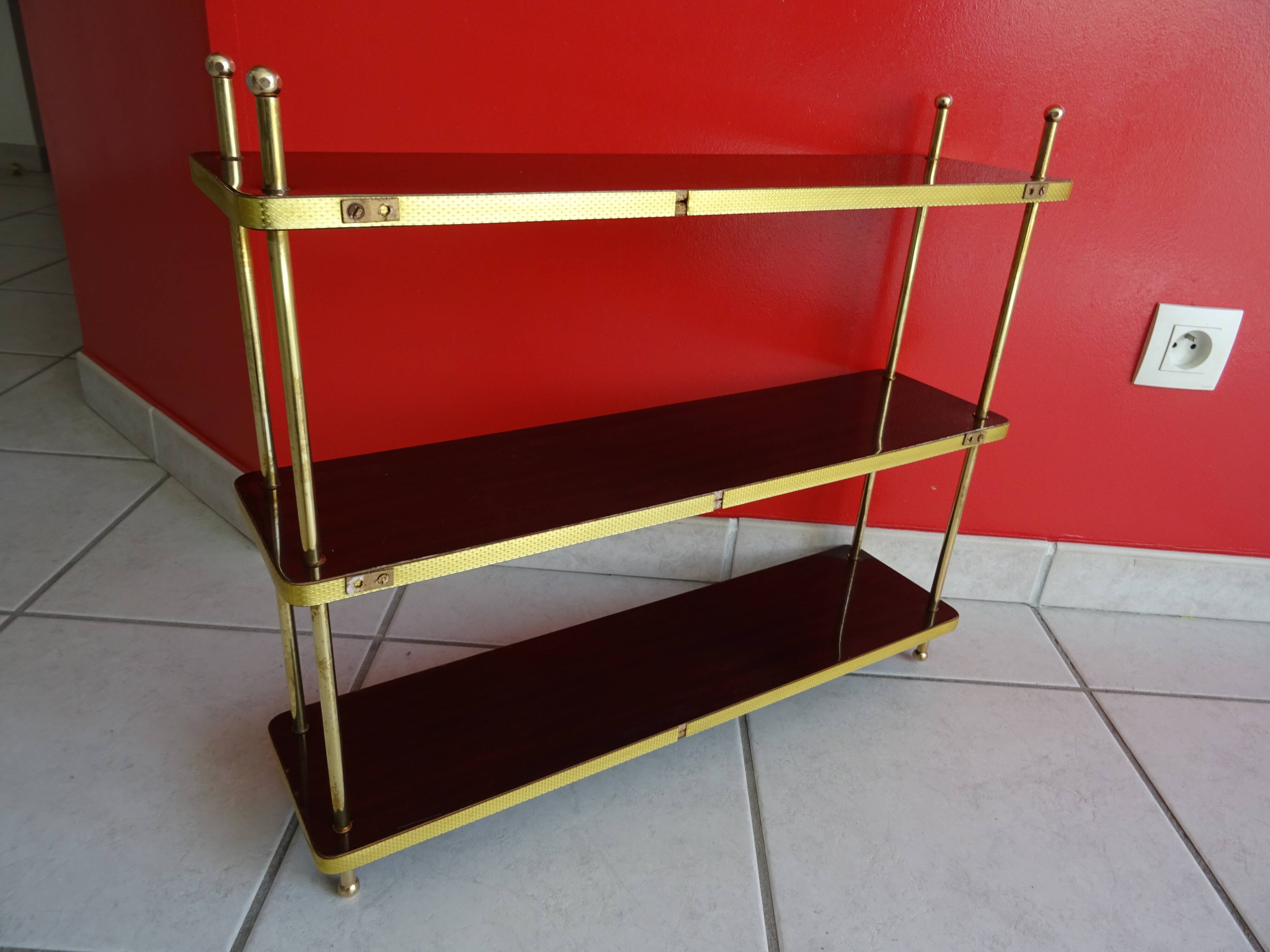 Vintage formica wall shelf 60s