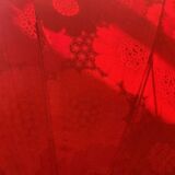 Large floral tilting beach umbrella with cotton fringes, 1960