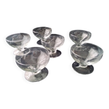 6 Vintage Low Champagne Glasses