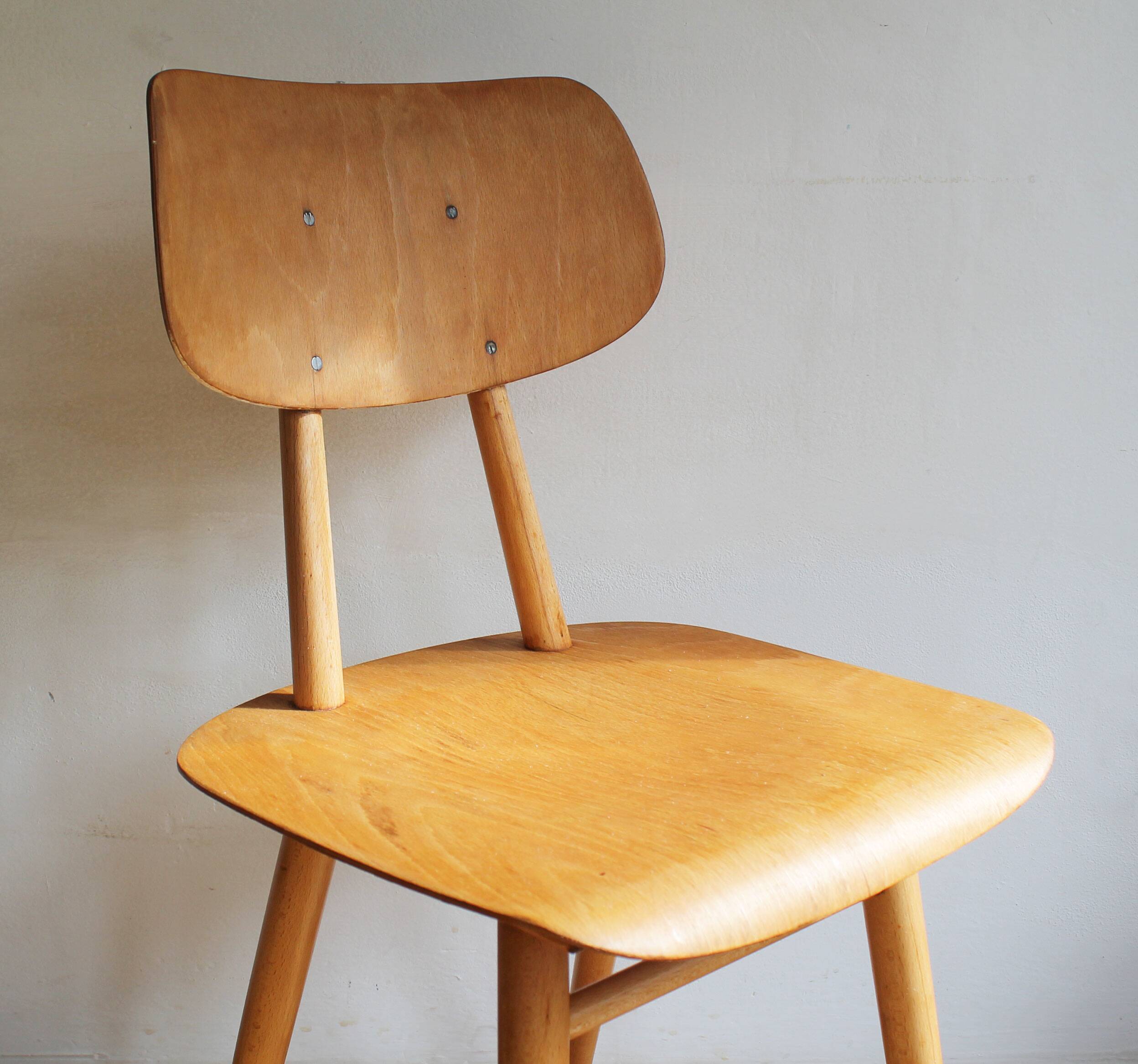 Pair of Dining Chairs by Antonin Suman for TON