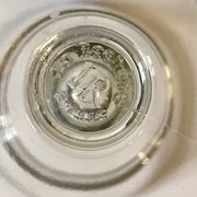 4 glass dessert bowls with gold rims, La Rochère, France