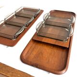Digsmed Snack Caroussel + Trays by Holmegaard, Denmark. Set of 17 Pieces