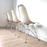 Vintage set of 4 fiberglass dining chairs by Eames – Herman Miller