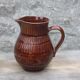 Superb vintage Digoin Sarreguemines pitcher in brown enamelled ceramic