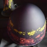 Marbled glass mushroom lamp