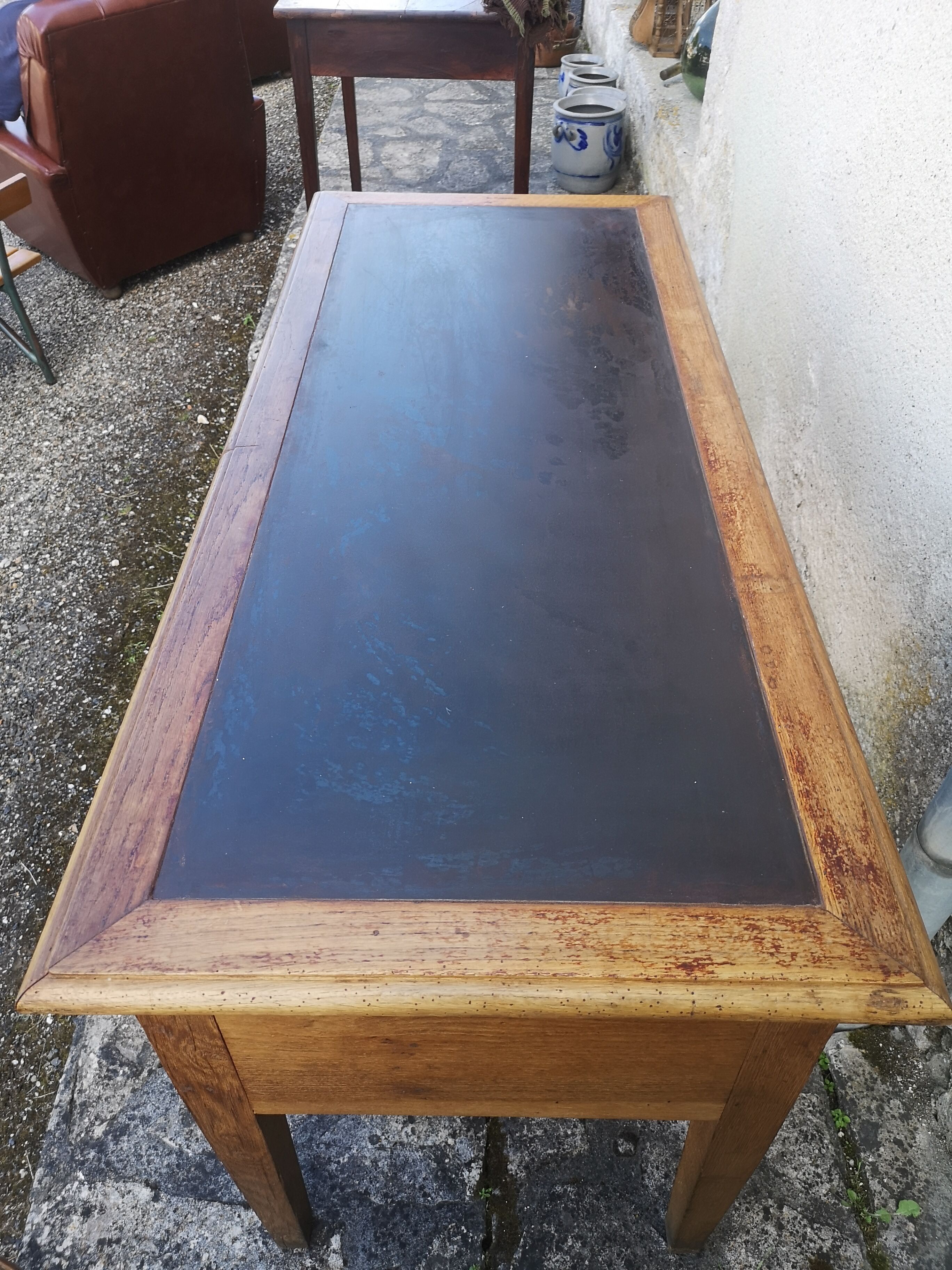 Industrial style oak desk