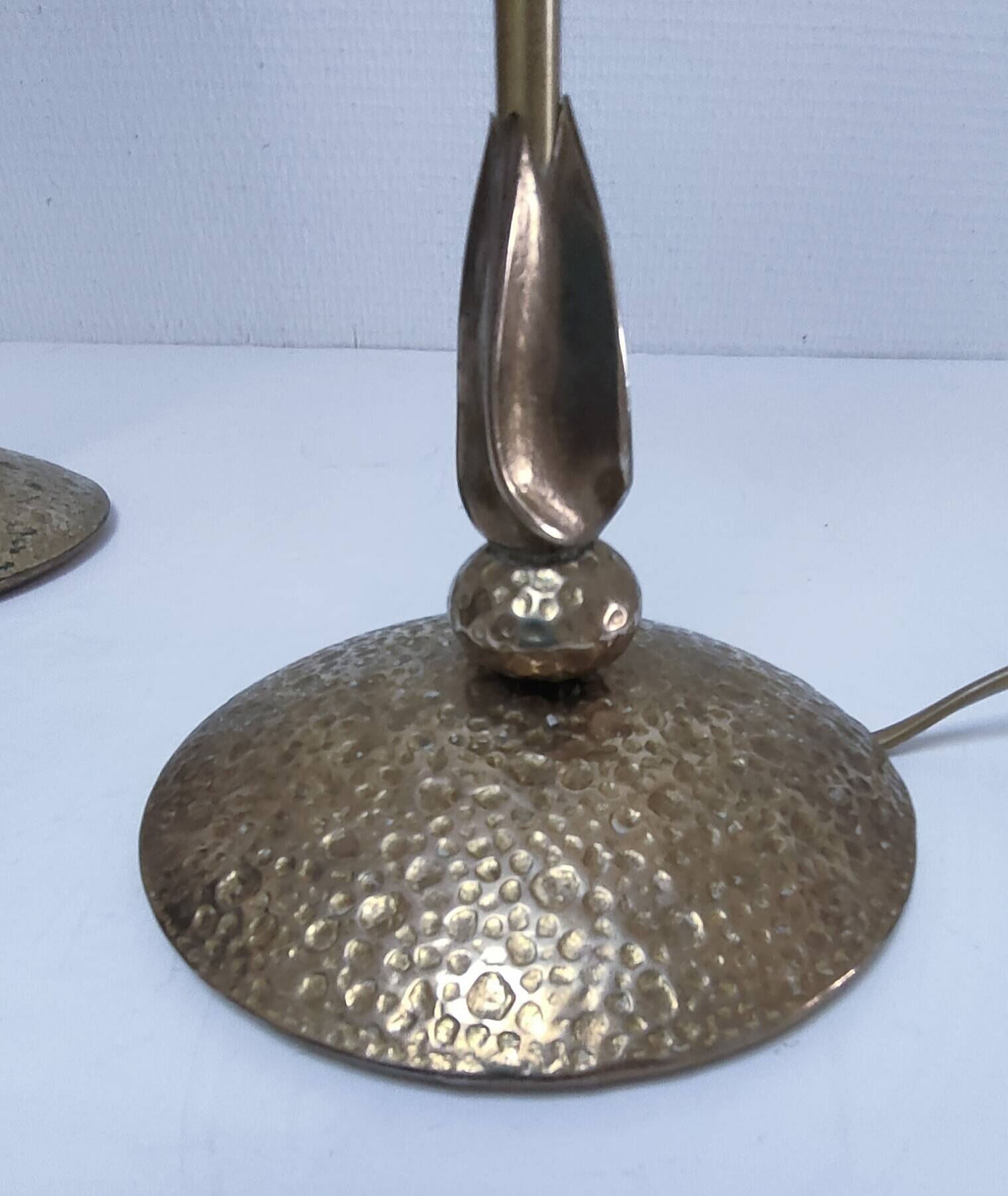 Pair of brass lamp bases Delmas design 90s