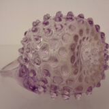 Italian pink bubble glass decanter with stopper, 1960s