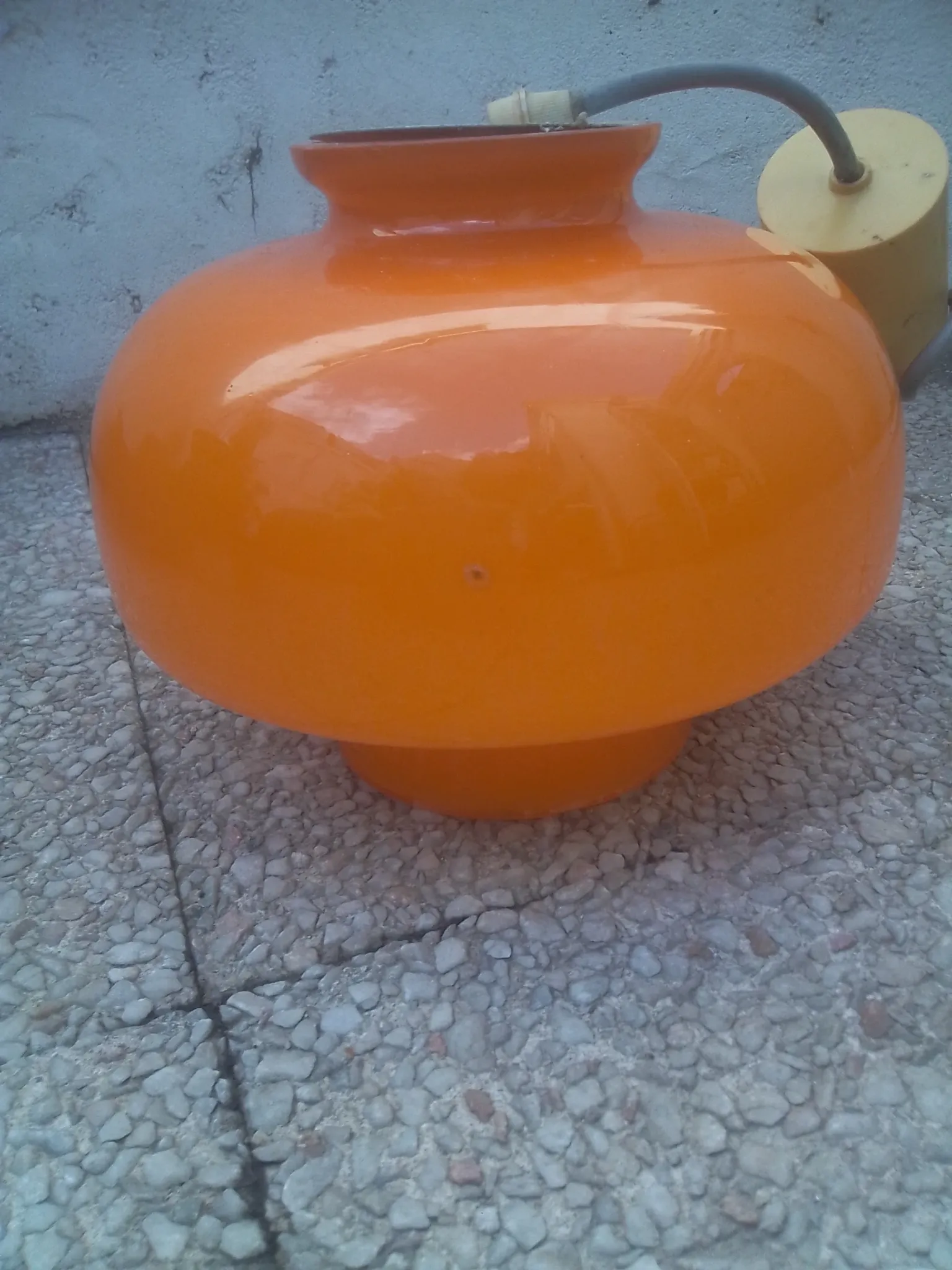 Vintage suspension in orange opaline - Space Age / Pop Art design year