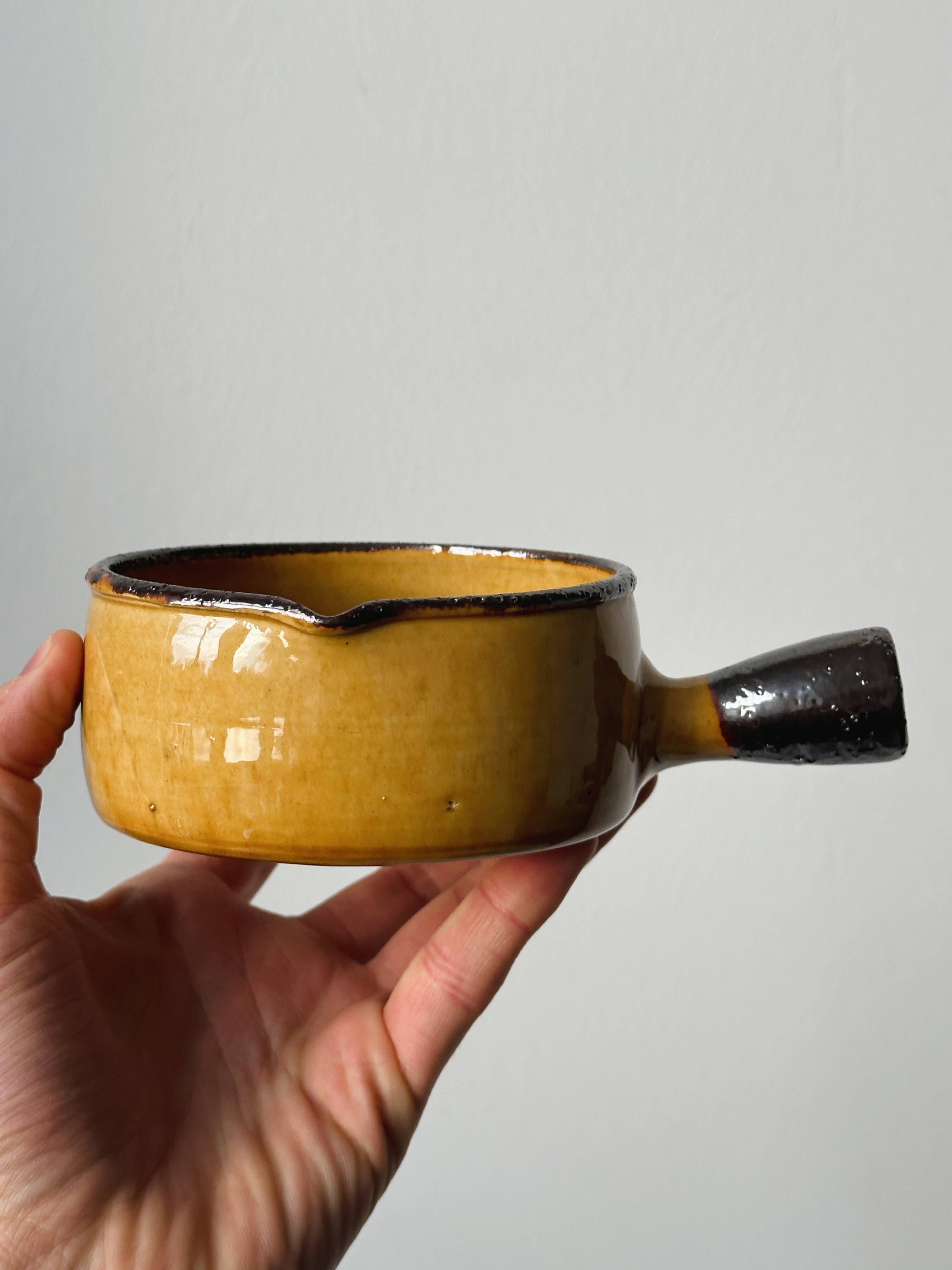 Caquelons - pans in yellow glazed stoneware from Vallauris