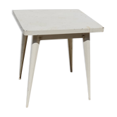 Table Tolix carrée blanche métal