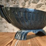 French Art Deco cast iron enamel planter – 1920s–1930s