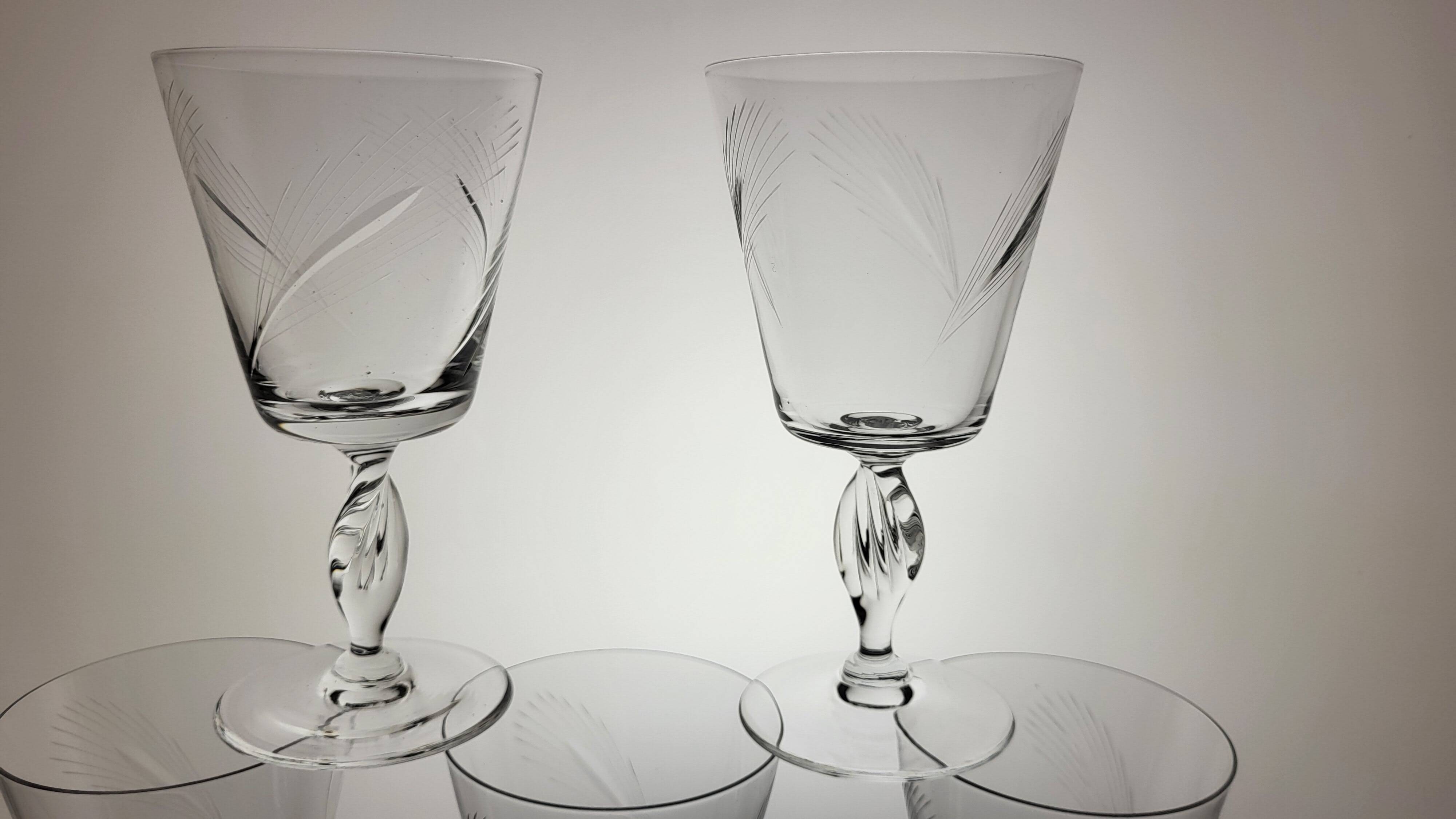 6 crystal wine glasses from the 60s (wheat)