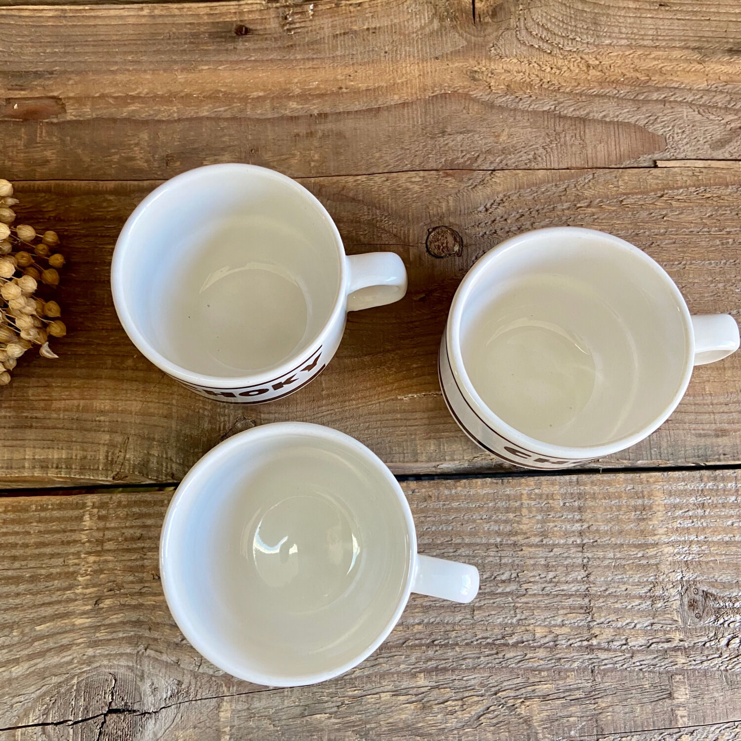 3 vintage choky cups