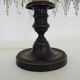 Table lamp, bedside lamp, silver metal base, globe and beads